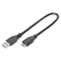 Digitus Digitus AK-300117-003-S USB kábel USB 3.2 Gen 1 (3.1 Gen 1) 0,25 M USB A Micro-USB B Fekete