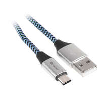 Tracer Tracer TRAKBK46266 USB kábel USB 2.0 1 M USB C USB A Fekete, Kék, Ezüst