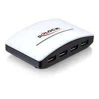 DeLOCK DeLOCK USB 3.0 External HUB 4 Port 5000 Mbit/s Fekete, Fehér