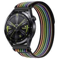 BSTRAP BStrap Velcro Nylon szíj Huawei Watch 3 / 3 Pro, black rainbow