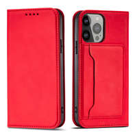 MG MG Magnet Card bőr könyvtok iPhone 13 mini, piros