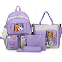 MG MG School Bag iskola hátizsák kellékekkel, lila