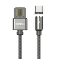 Remax Remax Gravity RC-095a mágneses USB / USB Type C kábel LED lámpa 1M 2.1A Fekete