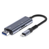 Tech-Protect Tech-Protect Ultraboost kártyaolvasó USB / Lightning / SD / Micro SD, szürke
