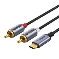 UGREEN Ugreen CM451 audio kábel USB-C / 2x RCA M/M 1.5m, szürke