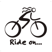  Ride on feliratos, női kerékpáros autó matrica, fekete