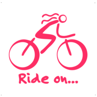  Ride on feliratos, női kerékpáros autó matrica, pink