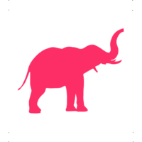  Ormányos elefánt autó matrica pink #612