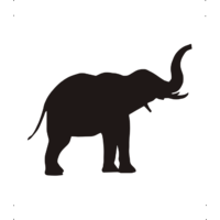  Ormányos elefánt autó matrica fekete #610