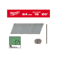 MILWAUKEE MILWAUKEE Finiselő szegek, fejnélküli, galvanizált 16G 20° SC1 - 1,35 x 64 mm (2000 db/cs)