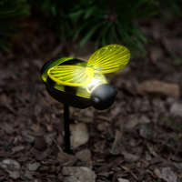 GLOBIZ Leszúrható szolár lámpa - méhecske - 8 x 6,5 x 14 cm - Fehér LED