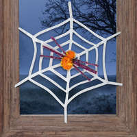 GLOBIZ Pókháló pókkal - halloween-i dekoráció - fehér