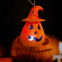 GLOBIZ Halloween-i LED lámpa - felakasztható - narancs / fekete - elemes