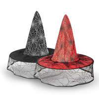 GLOBIZ Halloween-i boszorkány kalap - 2 szín - poliészter - 38 cm