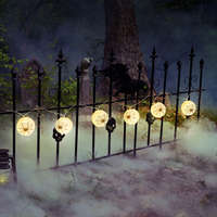 GLOBIZ Halloween-i lampion fényfüzér - pókos, fehér - 7,5 x 165 cm - 2 x AA elemes