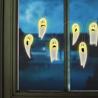 GLOBIZ Halloween-i LED ablakdekor - gél - szellem - 85 cm