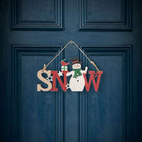 GLOBIZ Karácsonyi dekor fából - hóember - akasztóval - 17 x 9 cm