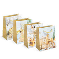 GLOBIZ Karácsonyi ajándéktasak - papír - 114 x 64 x 146 mm - 4 féle / csomag - 12 db / csomag
