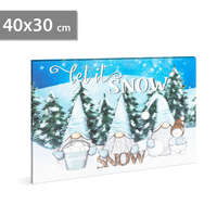 GLOBIZ LED-es fali hangulatkép - "Let it snow" - 2 x AA, 40 x 30 cm