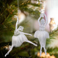 GLOBIZ Karácsonyi dísz - akril balerina - 14 x 4 x 4 cm - 2 db / csomag