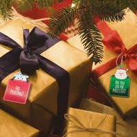 GLOBIZ Karácsonyi ajándék címke - papír - 9 x 5 cm - 12 db / csomag