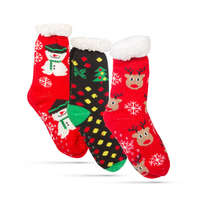 GLOBIZ Karácsonyi zokni - csúszásmentes, felnőtt méret - 3 féle minta