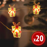 GLOBIZ LED fényfüzér - ajándék - 2,2 m - 20 LED - melegfehér - 2 x AA