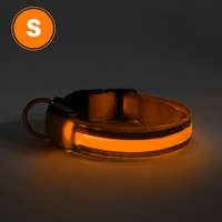 GLOBIZ LED-es nyakörv - akkumulátoros - S méret - narancs