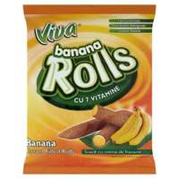 S.C. European Food S.A., 417256, Pantasesti, nr. 41, Draganesti, Viva Banana Rolls banános ízű krémmel töltött extrudált gabonarudacska 100 g