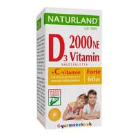 Naturland Magyarország Kft. Naturland D3-vitamin forte rágótabletta C-vitaminnal (2000 NE) 60db