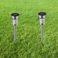 Napelemes kerti LED lámpa,fém,leszúrható 10db/doboz , Henger alakú1