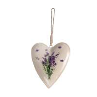 Fém levendula szív, akasztóval