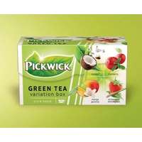 Douwe Egberts Pickwick zöld tea variációk-kókusz, vörösáfonya, mangó és jázmin, eper és citromfű ízű (20x1,5g)