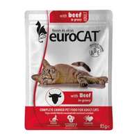 Euro cat pouch alutálcás macskaeledel, marha ízesítéssel 85g