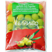 Veraneo Zöld Olívabogyó Magozott, Sós Felöntő Lében 160 g / 70 g