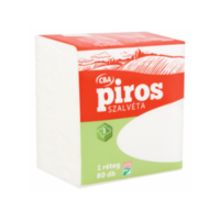 MAGYAR PISZKE PAPÍR Kft. Piros Szalvéta 80 db, 1 rétegű