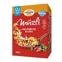 Cerbona Élelmiszergyártó Zrt. Cerbona Müzli, piros gyümölcsös 200g