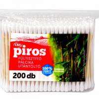 PIROS bambusz pálcikás fültisztító utántöltő 200db