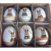 Húsvéti nyuszis tojás szett 6db (nyuszi és vonal)