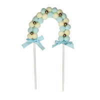 Kék-fehér boltív pompom dísz