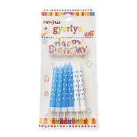 Kék,csillagos 12db/csom(4 fehér,4 vil.kék,4s.kék) szálgyertya