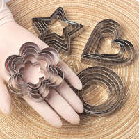 Fém kiszúró-szív,kör,csillag,virág 20 db/ csomag