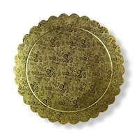 Torta alátét kerek,arany színűapró rózsa mintás,fodros szélű ,átm.25cm