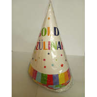 Party kellék.Színes aljú,Boldog Szülinapot felíratú csákó 10 db/ csomag