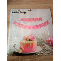 Party Kellék. Rózsaszín papír füzér Boldog Szülinapot