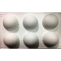 Mousse szilikon forma - Félgömb bordázott (parfüme)