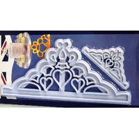 Fondant / Marcipán mintázó, kiszúró - Korona,Csipke dekor (2db-os)
