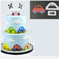 Fondant / Marcipán kiszúró - Autó 2db-os