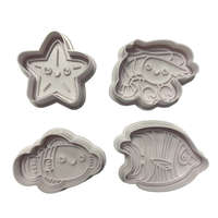 Fondant / Marcipán rugós kiszúró - Tengeri állatok 2. 4db-os készlet