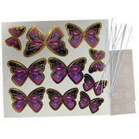  Papír pillangó beszúró - Pink/lila (10db)